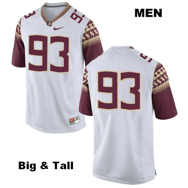 Men's NCAA Nike Florida State Seminoles #93 Peter Osimen College Big & Tall No Name White Stitched Authentic Football Jersey XDP7069UF